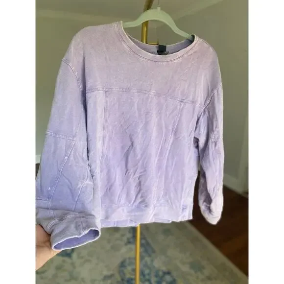 Wild Fable Oversized Sweatshirt Pullover Washed Lilac Normcore Minimalist Scandi - Picture 2 of 7